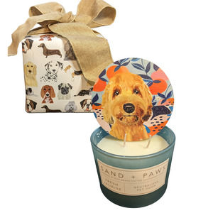 Sand + Paws  Labradoodle Candle - Gift wrapped